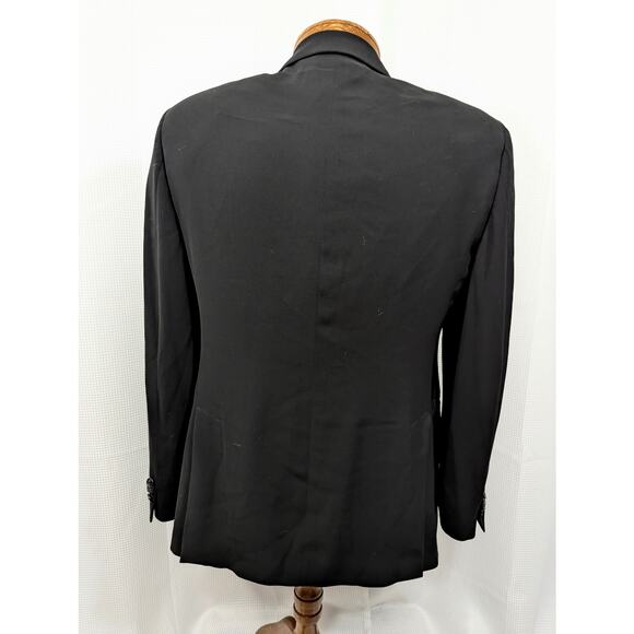 EMPORIO ARMANI! JUDE LINE! RICH BLACK MICROFIBER DRESS JACKET SPORT COAT! SZ 48R - Picture 7 of 11